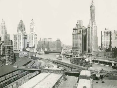 Michigan Avenue Bridge Chicago 1940s