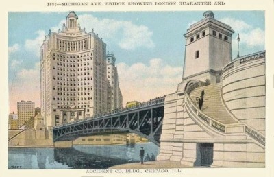 postcard Michigan Avenue Chicago 1933